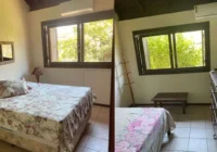 Quarto com cama, janela e ar condicionado — casa