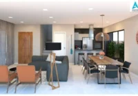 Sala de estar e jantar integradas — casa