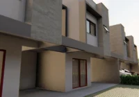 Fachada moderna de casas geminadas