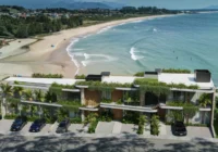 Vista aérea do empreendimento de frente para o mar — apartamento à venda Praia da Gamboa Garopaba